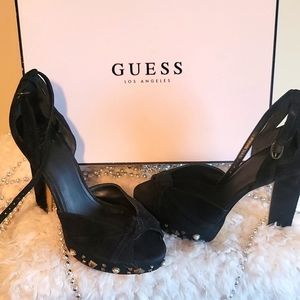 Guess Womens Kenzie2 Open Toe Ankle Strap Classic Pumps